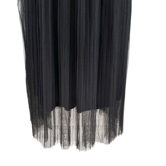 Zenana Black Pleated Tulle Midi Skirt XL Balletcore Coquette Romantic Whimsygoth - Picture 8 of 8